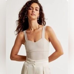NEW Abercrombie & Fitch Crepe Sweetheart Bodysuit